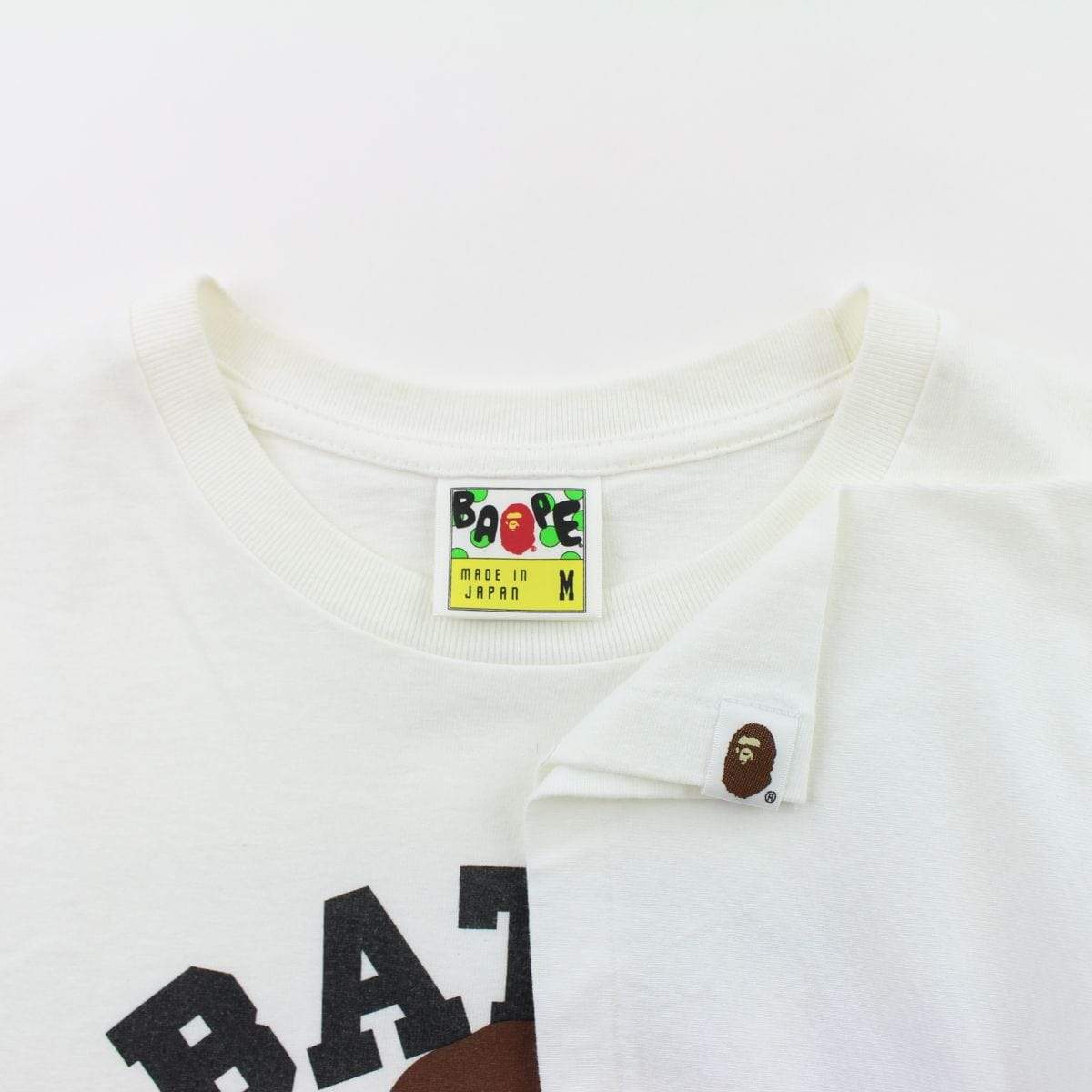 Bape Baby Milo Original College Logo Tee White - SaruGeneral