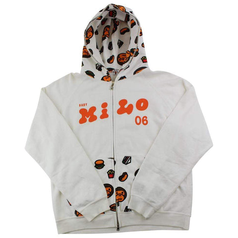 Bape Baby Milo Food Fullzip Hoodie White