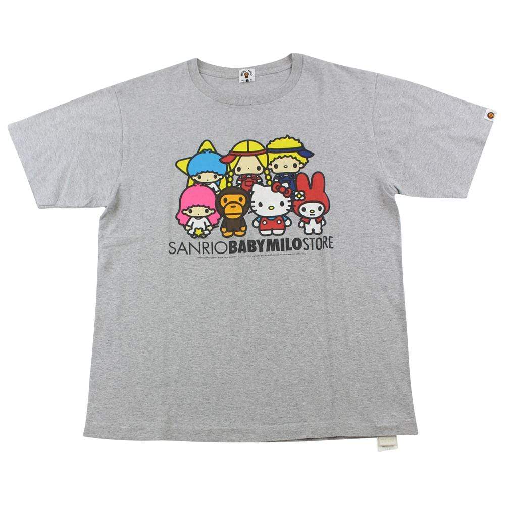 Bape x Hello Kitty Sanrio Logo Tee Grey - SaruGeneral