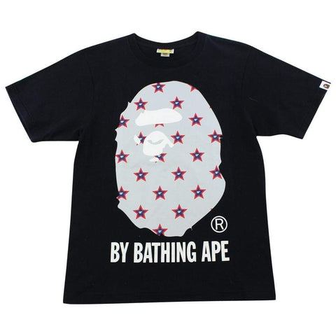 T-shirt Bape Stars gris avec logo Big Ape noir