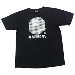 T-shirt Bape à carreaux noirs avec logo Big Ape