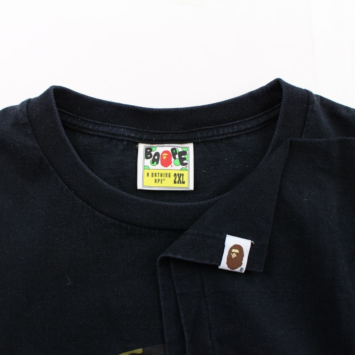 Bape Yellow Plaid 1993 Logo Tee Black - SaruGeneral