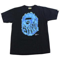 Bape Blue Flame Big Ape Logo Tee black