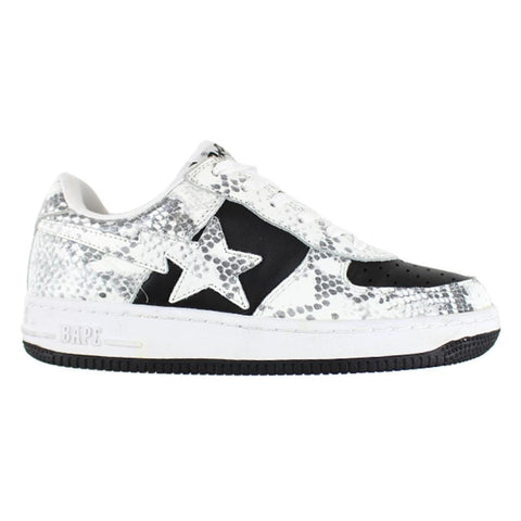 Bapesta White Black Snakeskin