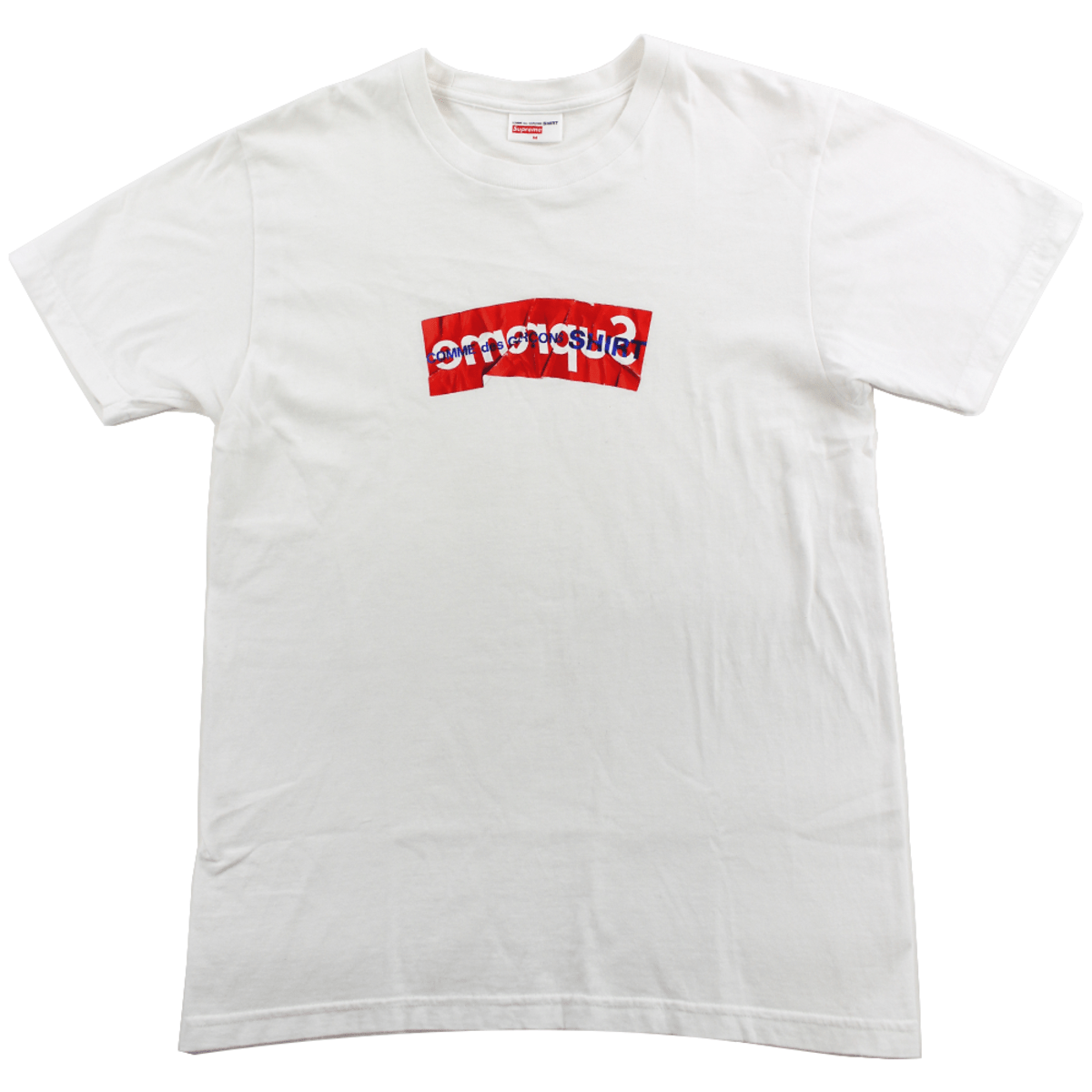 Supreme CDG Crinkle Box Logo Tee White | SARUGENERAL