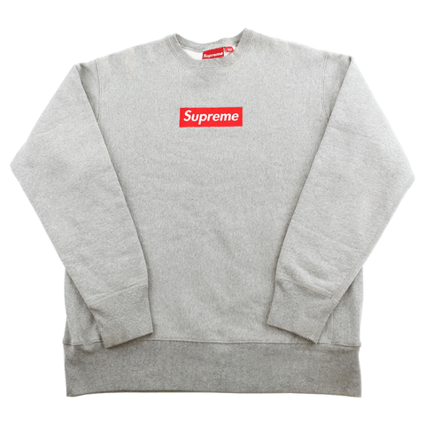 Supreme Red Box Logo Crewneck Grey