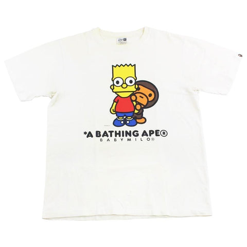 bape x simpsons bart tee white