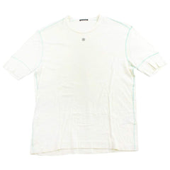 stone island logo centre neck tee light blue