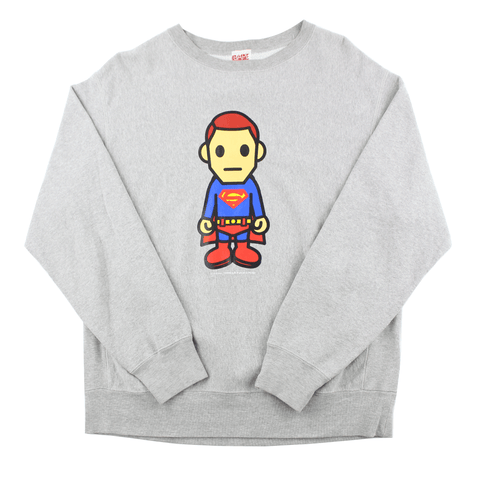 Bape x DC Comics Superman Crewneck Grey