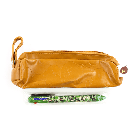 Bape Brown Leather Pencil Case