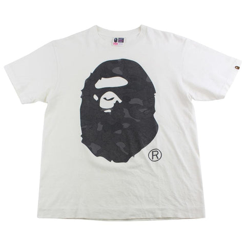 Bape Black Camo Big Ape Logo Tee White