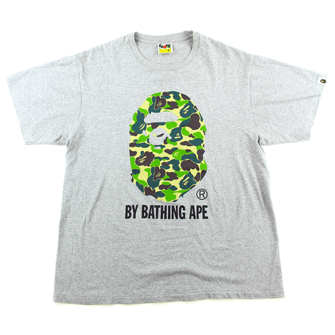 Bape Green Camo Big Ape Logo Tee Grey