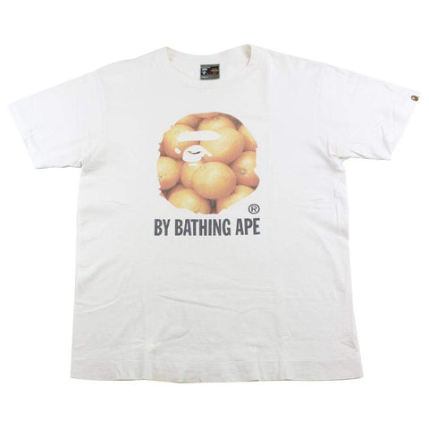 Bape Orange Big Ape Logo Tee White