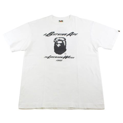 Bape Hair Do Big Ape Logo Tee White