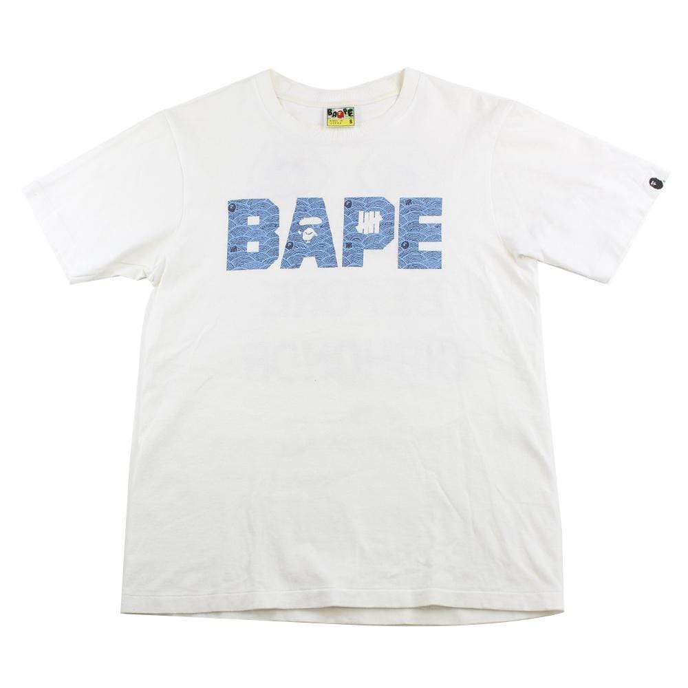 Bape x Undefeated Text Logo Tee White - SaruGeneral