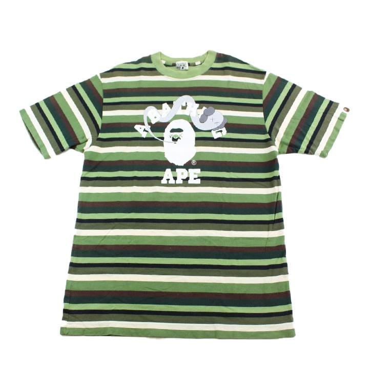 Bape x Kaws College Logo Tee Green - SaruGeneral