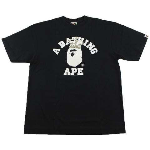 Bape Crown College Logo Tee Black