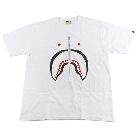 Bape Grey Shark Face Tee White