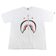 Bape Grey Shark Face Tee White