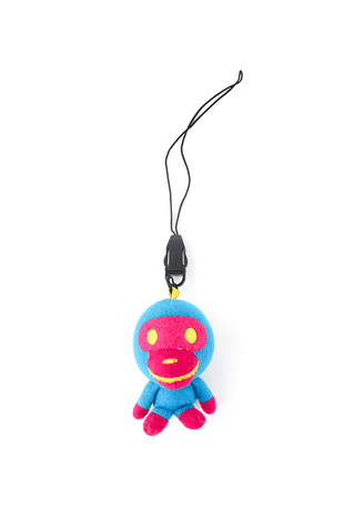 porte-clés en peluche Bape Milo rose bleu néon