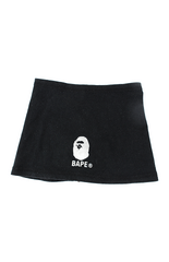bape white ape logo neckwarmer black