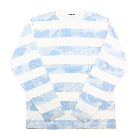 Bape Blue ABC Camo Stripe White LS