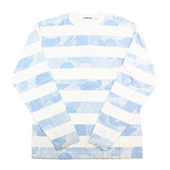 Bape Bleu ABC Camo Stripe Blanc LS