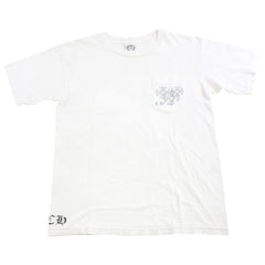 chrome hearts blue circle pocket tee white