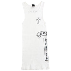 chrome hearts side logo white vest