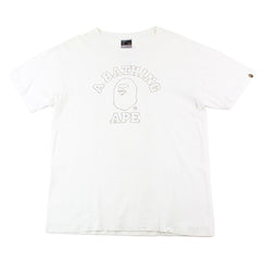 T-shirt Bape 1st Yellow Camo Outline College Logo Blanc