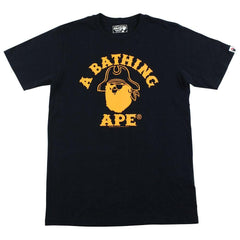 Bape orange Pirate Store College Logo Tee Black