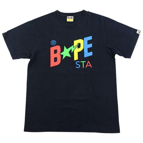 Bape Ebay Bapesta Logo Tee Black