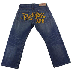 Jean en denim avec logo Bape A Bathing Ape
