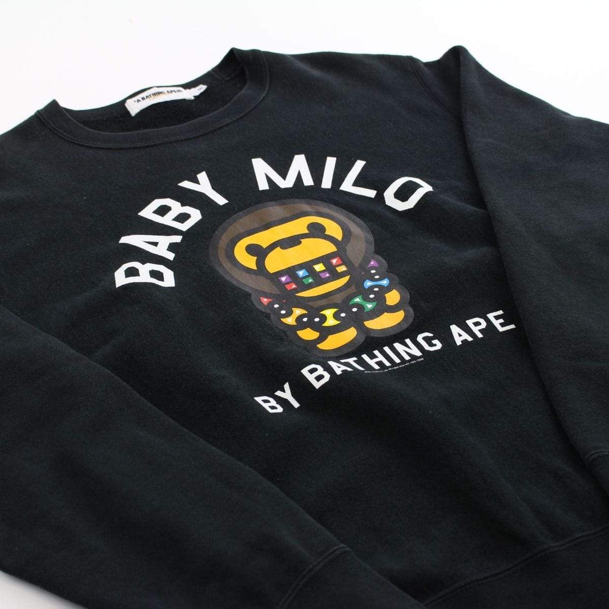 Bape Baby Milo Grill Chain Crewneck Black - SaruGeneral