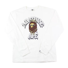 Bape x Flatbush Zombies College Logo LS Blanc