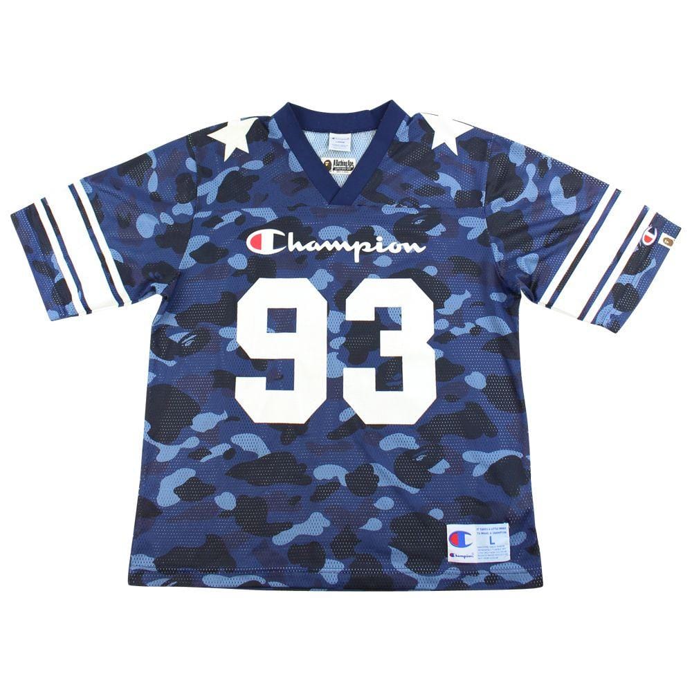 Bape x Champion Blue Mesh Jersey - SARUUK