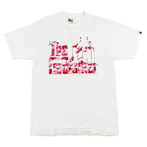 Bape x The Godfather Pink Camo Logo Tee White