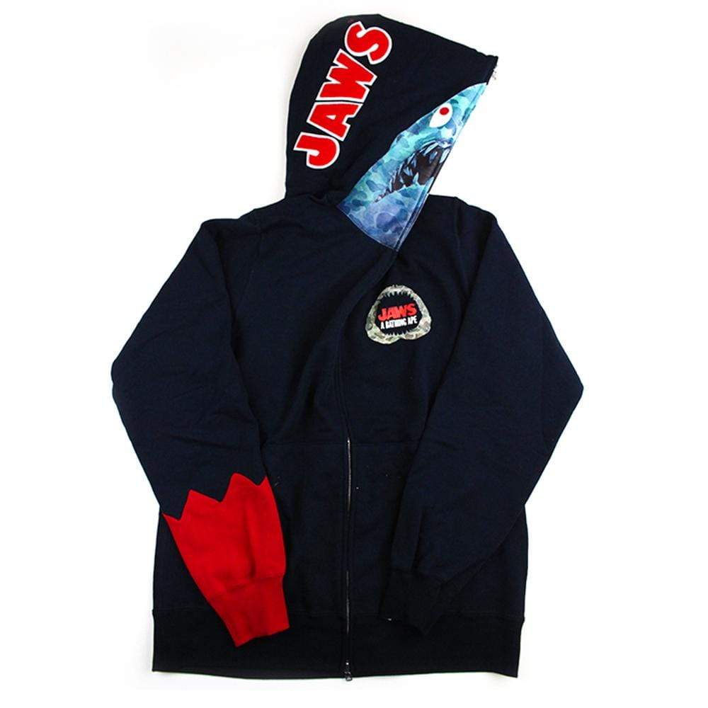 Bape x Jaws Shark Hoodie Black - SaruGeneral