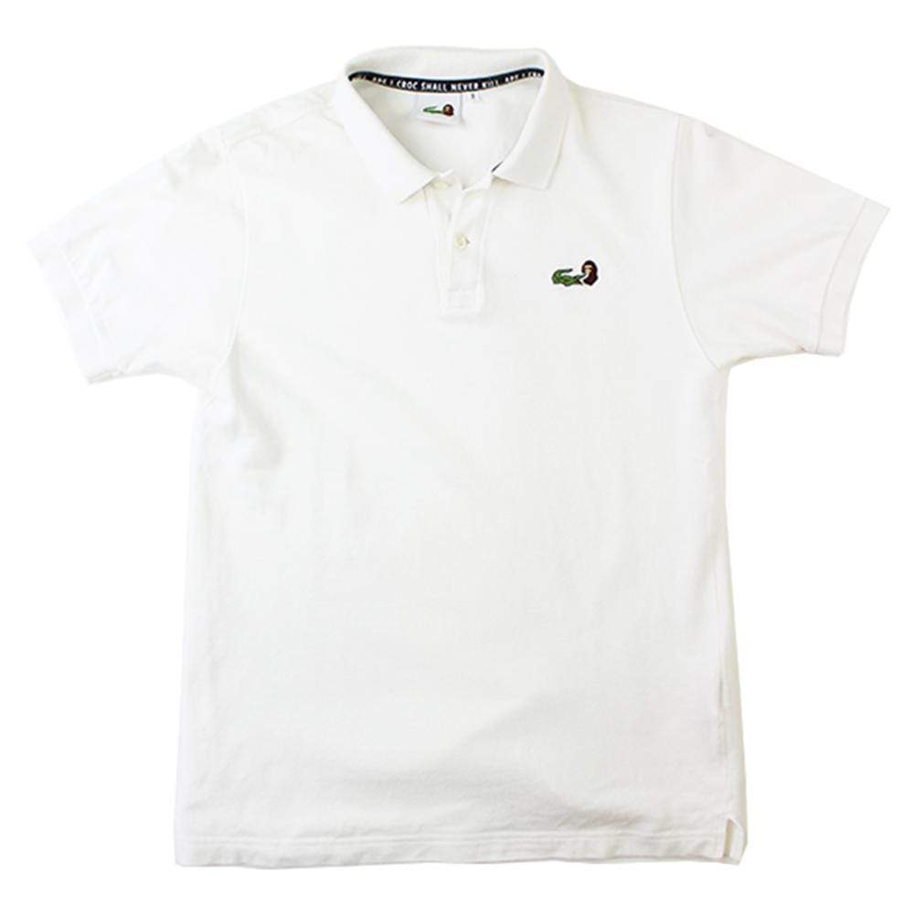 Bape x Lacoste Polo White - SaruGeneral