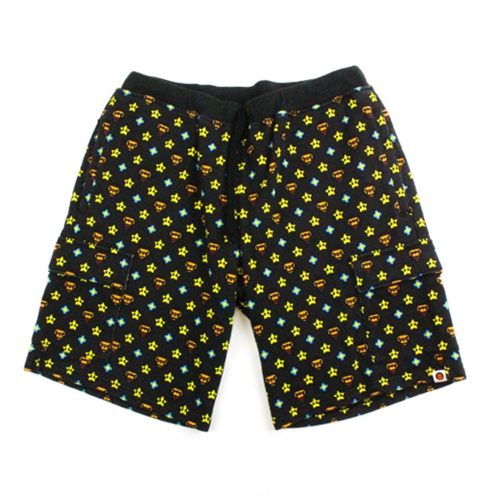 Bape Milo Star Monogram Shorts Black - SaruGeneral