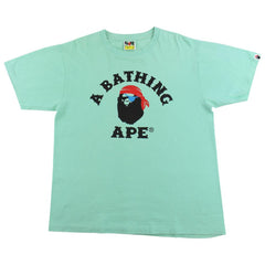 Bape Pirate Store College Logo Tee blue