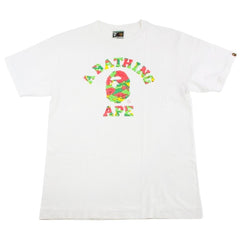 bape psyche camo college logo tee white